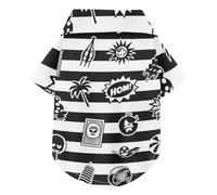Chemise d'été pour chien à rayures noires et blanches - Style rétro - Avec boutons - Respirant - Vêtement idéal pour un usage quotidien et une séance photo