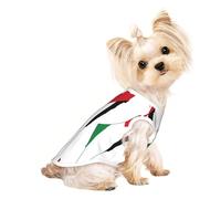 Chemise d'été pour chien avec drapeau de la Palestine, imprimé carte de la Palestine, T-shirts extensibles pour chats et chiens T-shirt sans manches Débardeur pour chien