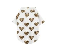 Chemise d'été pour chien avec imprimé léopard et cœur marron avec boutons - Respirant et cool - Parfait pour un usage quotidien et des séances photo XL