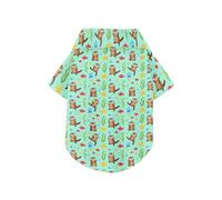 Chemise d'été pour chien avec motif loutre bleue et algues - Avec boutons - Respirant et cool - Parfait pour un usage quotidien et des séances photo - Taille 4XL