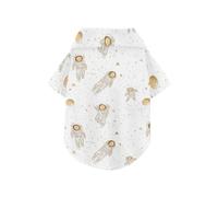 Chemise d'été pour chien avec motif planète astronaute blanche à boutons, doux, léger et respirant, parfait pour un usage quotidien et des séances photo, taille 3XL