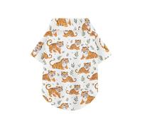 Chemise d'été pour chien avec motif tigres oranges de dessin animé - Doux, léger et respirant - Parfait pour un usage quotidien et des séances photo 5XL