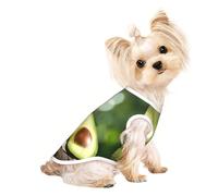 Chemise d'été pour chien imprimé avocat fruits 3 T-shirts extensibles pour chats et chiens T-shirt sans manches débardeur pour chien