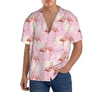 Chemise d'été pour homme, flamant rose hawaïen, manches courtes, robe décontractée boutonnée, vêtements de travail, tenues 2024, Style-2, 8XL