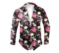 Chemise d'halloween Amusantes avec Imprimé Citrouille 3D, Funky Fête Hawaii Monstre Fantôme Adulte Impression 3D Mode Et Confort Motif Drôle Casual Tête De Grande Taille Chemises pour Soirée Dansante