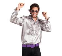 Chemise Disco Argentée Homme Taille M