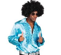 Boland - Chemise Disco à volants, turquoise, pour hommes, déguisement, chemise de fête, 70's, fête à thème, carnaval, carnaval
