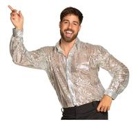 Chemise disco - BOLAND - Crazy - Argent - Polyester - Taille L L