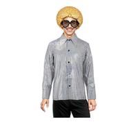 Chemise disco - Partilandia - Argentée - Manches longues - Col classique - Taille XL S