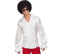 Chemise Disco Ruffle Élégante Pour Homme Blanche Des Années 60 Et 70 Par Smiffys