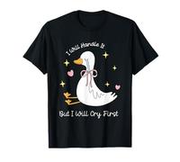 Chemise d'oie pleurante Mignonne et Amusante avec Soutien émotionnel Animal Humour T-Shirt