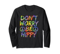 Chemise Don't Worry Be Hippie T-Shirt Hippie Paint Splash Soul Manche Longue