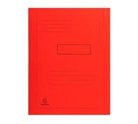 Exacompta Chemise Forever® A4 à 2 rabats avec lignes imprimées, 200 feuilles, 240 x 320 mm, en carte recyclé, rouge - Lot de 50