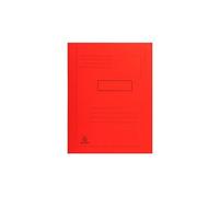 Exacompta Chemise Forever® A4 à 2 rabats avec lignes imprimées, 200 feuilles, 240 x 320 mm, en carte recyclé, rouge - Lot de 50