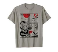 Chemise Dragon Japonais Tatouage Coucher de Soleil Streetwear T-Shirt
