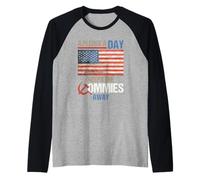 Chemise Drapeau américain A Pledge A Day Keeps The Commies Away Manche Raglan