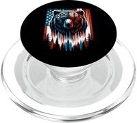 Chemise Drapeau américain Ours Wildlife 4 Juillet Patriotique PopSockets PopGrip pour MagSafe