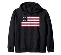 Chemise Drapeau Betsy Ross - Drapeau américain Betsy Ross Vieilli Sweat à Capuche