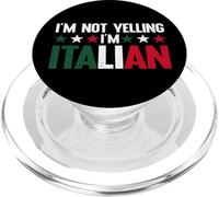 Chemise Drapeau Italien avec Inscription « I'm Not Yelling I'm Italian Italy » PopSockets PopGrip pour MagSafe