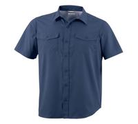 Chemise droite - COLUMBIA - Bleu - Manches courtes - 100% Polyester - Col italien XL