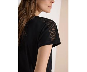 Chemise dropped shoulder avec détail en dentelle