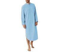 Chemise élégante à manches longues pour homme - Imprimé couleur - Chemise de nuit boutonnée - Solide - Chemise habillée pour homme - Coupe classique à manches longues, bleu, 3XL