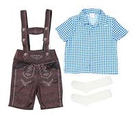 Chemise en coton à manches courtes pour bébé fille - Pour bébé - Avec pantalon et jupes - Tenue de Noël pour bébé, bleu, 8-10 ans