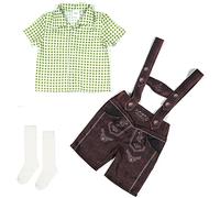 Chemise en coton à manches courtes pour bébé fille - Pour bébé - Avec pantalon et jupes - Tenue de Noël pour bébé, vert, 2-4 ans