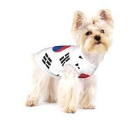 Chemise en coton avec drapeau de la République de Corée pour petit animal de compagnie - Respirante, douce, confortable et élégante pour un usage quotidien