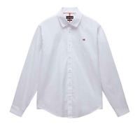 Chemise en coton blanche unie avec une coupe ajustée, col français et logo brodé XL