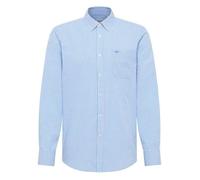 Chemise en coton bleu ciel ornée d'un motif à petits carreaux XL