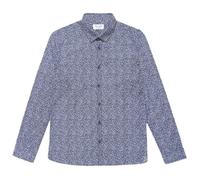 Chemise en coton bleue fleurie avec une coupe droite et fermeture boutonnée L