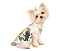 Chemise en coton pour chien, grande taille, t-shirt extensible pour animaux domestiques, motif fleurs et oiseaux jaunes, vêtements pour chiens de taille moyenne et petite
