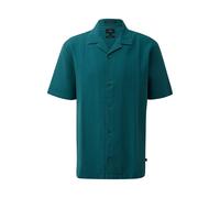 Chemise en coton texturÃ© dÃ©contractÃ©e col revers QS Bleu XS
