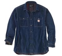 CHEMISE EN DENIM DOUBLÉE DE POLAIRE À PRESSION SUR LE DEVANT Bleu - H84 - CARHARTT - 105605 XXL