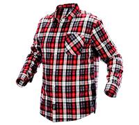 Chemise en flanelle à carreaux rouge, noir et blanc, taille XL