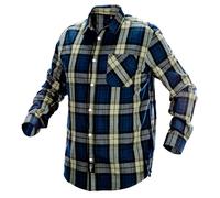 Chemise en flanelle bleu marine-olive-noir, taille M