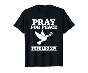 Chemise en Forme de Colombe catholique « Priez pour la Paix » du Pape Léon XIV T-Shirt