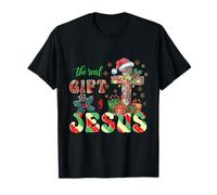 Chemise en Forme de Croix de Noël de Jésus Le Vrai Noël Religieux T-Shirt