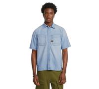 G-star Slanted Double Pocket Regular Short Sleeve Shirt Bleu L Homme