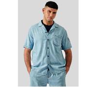 Chemise en jean fleurie homme - KAPORAL - DILON - Manches courtes - Bleu - Regular XXL