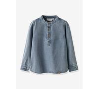 Chemise en jean garçon Lil' Atelier MINI coupe tunique en coton denim bleached 6A