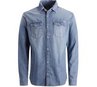 Chemise en jean homme - JACK & JONES - Denim Bleu Moyen - Manches longues - Col chemise - Regular L