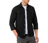 Chemise en jean Red Bridge pour homme Chemise décontractée en denim premium avec poche sur la poitrine, noir, XL