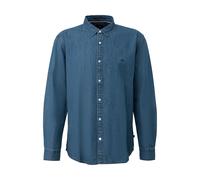 Chemise en jeans col kent broderie QS Bleu XL