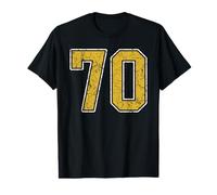 Chemise en Jersey numéro 70 Vieil Or et Noir Vieilli T-Shirt Graphique avec Valeur