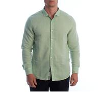 Chemise en lin à manches longues pour homme HS24MCA01-Vert ment poivrée L