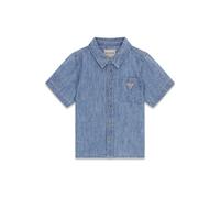 Chemise en lin chambray enfant Guess Flax Blend Bleu 5 ans