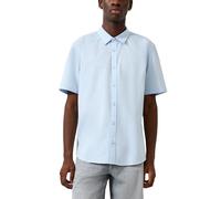 Chemise en lin mÃ©langÃ© rayÃ©e coupe classique col kent QS Bleu XS
