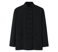 Chemise en lin pour homme Style chinois traditionnel Arts martiaux Kung Fu Tai Chi Wushu Classique Tangzhuang Veste à manches longues Entraînement Uniforme Lin Chemises décontractées Chemise d'été